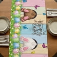 thumbnail image 5 of Table Runners 70 Inches Long Dress Scarves, Easter Farmhouse Coffee/Dining/Kitchen Table Decor, Holiday Table Runner, Spring Easter Eggs Bunny Colorful Wooden Grain 13x70 Inch, 5 of 9