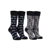 Men's Number 1 Dad & Best Dad Ever Novelty Funny Socks Father's Day 2-PACK