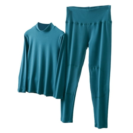 

Shpwfbe Thermal Underwear for Women Womens Thermal Underwear Sets Pajamas for High Neck Fleece Lined Thermal Pajamas Tops 1 Pack Pants 1 Pack Tops 2 Pieces Pack Sky Blue 4XL Womens Thermal Tops