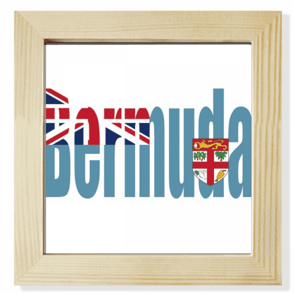 Bermuda Country Flag Name Square Picture Frame Wall Tabletop Display