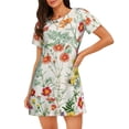 thumbnail image 1 of Disketp Spring floral para Camisón Corto de Manga Corta para Mujeres, Camisón Cómodo con Escote Redondo, Bonito y Confortable, 1 of 6
