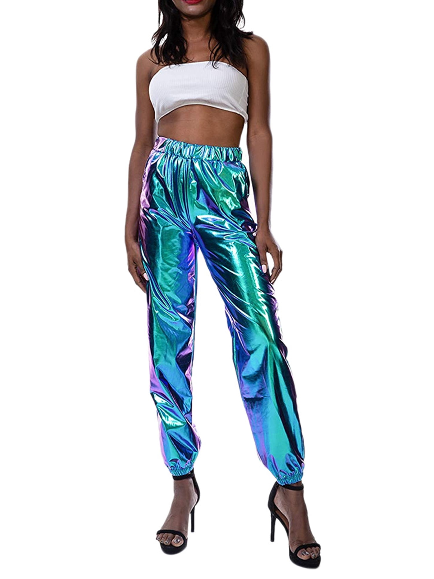 metallic jogger pants