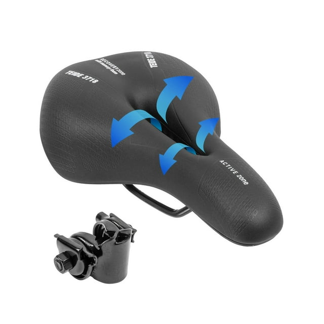Asiento para bicicleta de memory foam antiprostatico negro TL-2176 Teide
