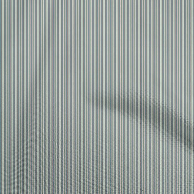oneOone Tissu Popeline de Coton Sergé Bleu Rayures Tissu pour Robe Tissu Imprimé au Mètre 56 Pouces de Large