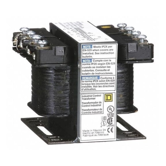 Square D Control Transformer, 50 VA, Not Rated, 12/24V AC, 120V AC 9070T50D13