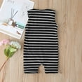 thumbnail image 5 of Odeerbi 2025 Summer Toddler Baby Girl Boy Strip Cloth Striped Sleeveless Jumpsuit Romper, 5 of 9