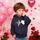 thumbnail image 4 of Sudadera con capucha y estampado de corazón de San Valentín, sudadera de manga larga para niños y niñas, chaqueta para niñas de talla mediana y grande., 4 of 7