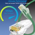 thumbnail image 2 of Cable de conexión Ethernet Lysymixs Cat6a Slim, 0,15 m, 24 unidades, color verde, 2 of 7
