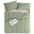 thumbnail image 4 of 5 Piece Luxury Thicker Pattern Comforter Set, 800 TC, 100% Egyptian Cotton, Oversized Super King Size Light Sage Solid Color, 4 of 6