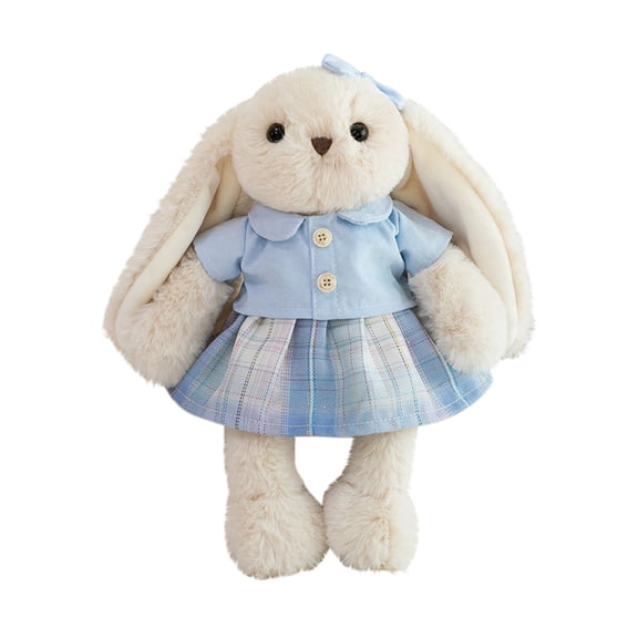 11.8in Bunny Stuffed Animal with Clothes - Ultra-Soft Plush Toy for Toddlers,Festive Cuddle Buddy & Gift - F