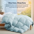 thumbnail image 5 of Unikome All Season Goose Down Feather Fiber Comforter with Natural Filling, Soft & Breathable Lightweight Duvet Insert, Machine Washable,Twin 68 x 88 Inch,Blue, 5 of 10