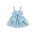 thumbnail image 2 of Baby Girls Sleeveless Dress Front Bowknot Stripe Sling Summer Romper Princess Casual Jumpsuit, 2 of 10