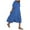 Blue, variant on LOVZFMLL Fashion Women Loose Solid Color O Puff Sleeve Casual Short Sleeves Dress White M