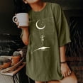 thumbnail image 2 of Blusa de manga corta con estampado de luna y sol de calavera con mangas caídas vintage para mujer Fridja  gope1691, 2 of 9