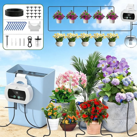 Automatic Watering System with Self Plant Watering Devices,Indoor Watering System for Potted Plants with Customize Schedule Water Timer,USB Power for Indoor Plant Watering System