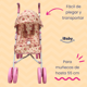 thumbnail image 5 of Carriola de Juguete iBaby Bastone Plegable con Capota y 4 Ruedas Grandes, 5 of 6