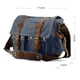 thumbnail image 3 of GEARONIC TM Bolso bandolera militar escolar de lona y cuero vintage para hombre Messenger grande 17 "- Azul Kearding  SH1106-112, 3 of 4