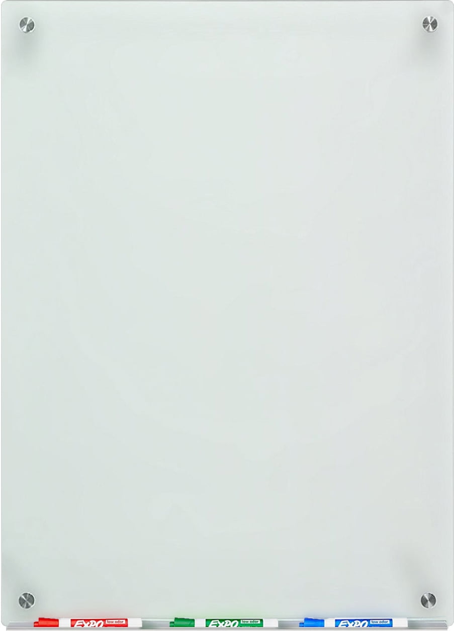 Audio-Visual Direct Frosted Glass Dry-Erase Board Set - 24" x 36" - (Non-Magnetic)