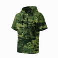 thumbnail image 5 of OIOLOYJM Mens Sun Protection Shirts Quick Dry Lightweight Uv Protection Rash Guard Camo Short Sleeve Hoodies Summer Running Fishing Hooded Shirts Green L, 5 of 5