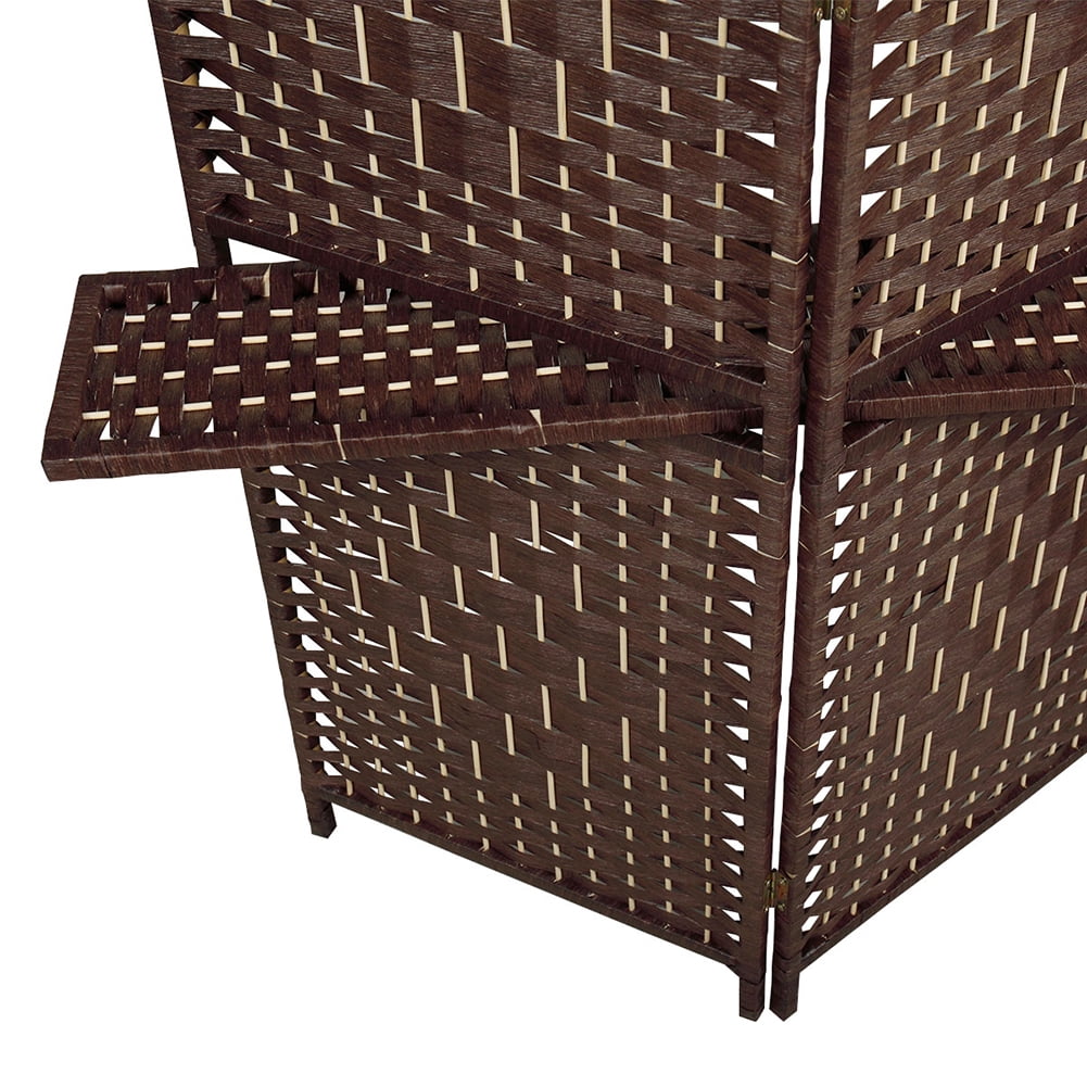 Kadyn 4 Panel Office Divider with 3 Clever Shelves for Home, Outdoor/Indoor Wall Divider and Folding Privacy Screens for Office, Dark Brown Kadyn 4 Panel Office Divider with 3 Clever Shelves for Home, Outdoor/Indoor Wall Divider and Folding Privacy Screens for Office, Dark Brown