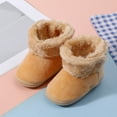 thumbnail image 2 of Quealent Toddler Winter Snow Boots for Girls Boys Comfy Warm Faux Furry Lined Kids Ankle Boots Slip On Fuzzy Short Boot Khaki for Size 4.5, 2 of 9