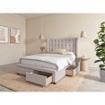 thumbnail image 4 of DG Casa Savoy Tufted Upholstered Wingback Panel Storage Bed Frame, Queen Size in Beige Fabric, 4 of 10