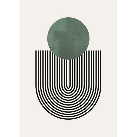 Mid Century Green No1 Print Wall Art, Modern Wall Decor For Living Room Bedroom, 8x12 UNFRAMED