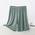 thumbnail image 5 of NominalSnug Pajama Sets for Women Round Neck Short Sleeve Sleep Shirts Wide Leg Pleated Shorts Casual Loose Loungewear, 5 of 6