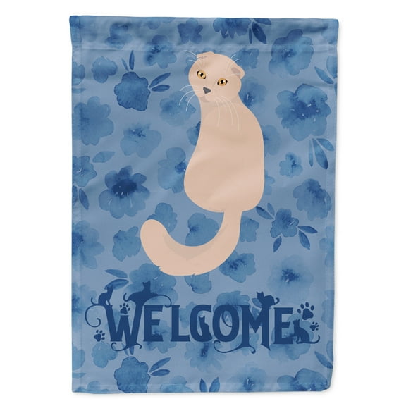 Carolines Treasures CK5055GF Scottish Fold Cat Welcome Flag Garden Size Small multicolor