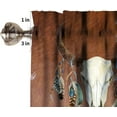 thumbnail image 5 of Cow Skin Window Valance Curtain, Western Farm Country Cottage Cow Head Rustic Farmhouse Animal Fur Skin Brown Wild Cowhide Print Window Treatment Valances for Kitchen Café Décor 54''x18'', 1 Panel, 5 of 5