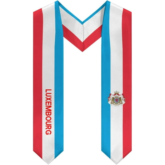 DABOYOZHZH Luxembourg Flag Cool Graduation Stole Shawl Sash Honor For Study Aboard International Students
