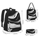 thumbnail image 2 of Balery Abstract Black White Swirls Mochila escolar 3 en 1 para niños: mochila resistente con lonchera térmica y estuche para lápices. Mochila escolar para niños y niñas., 2 of 7