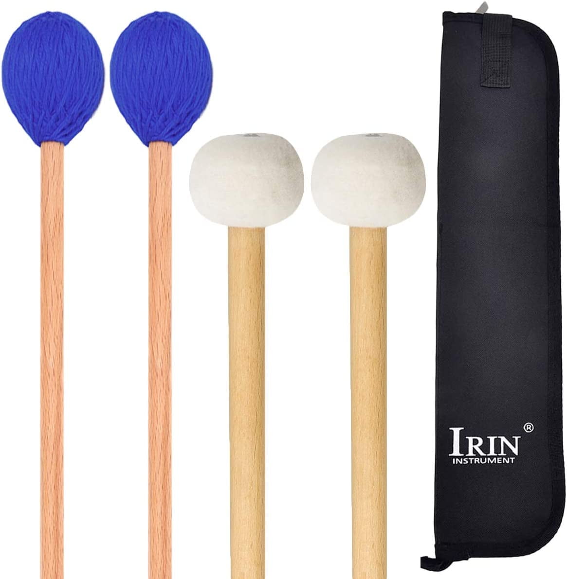 Marimba Mallets and Timpani Mallets Set with Case Medium Hard Yarn