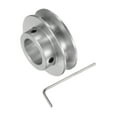 thumbnail image 3 of Unique Bargains Single Groove Pulley 17mm Fixed Bore 40mm Outer Diameter Aluminum Alloy for Drilling Machine 6mm PU Round Belt, 3 of 5