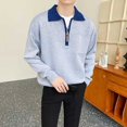 thumbnail image 3 of Suéteres beige con cremallera para hombre, ropa de hombre, suéteres de punto con cremallera para hombre, ropa de hombre, sudaderas de talla grande X, pide una holgada divertida, 3 of 5