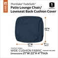 thumbnail image 4 of Classic Accessories Montlake FadeSafe Water-Resistant Patio Lounge Back Cushion Cover, 21 x 22 x 4 inch, Heather Indigo, 4 of 16