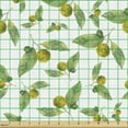 thumbnail image 2 of Ambesonne Tangerine Fabric by the Yard Upholstery, Clementines Mandarin Art, 5 Yards, White Earth Yellow, 2 of 5