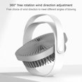 thumbnail image 3 of Ventilador de cuello portátil sin poste, ventilador personal manos libres con control de viento de 3 velocidades y recargable por USB para viajes, deportes, exteriores, batería de 1800 mAh, blanco-, 3 of 5