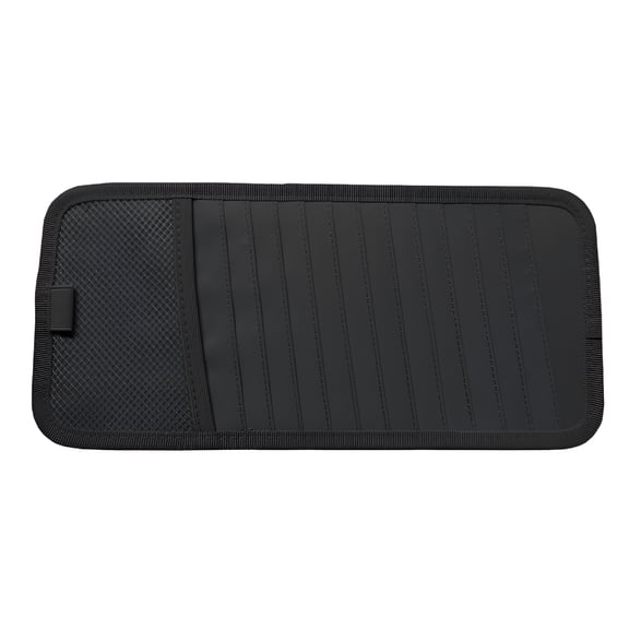 MELIVO Car CD Case Holder,Vehicle Sun Visor Organizer for Cars with 12 DVD Storage Sleeves,1 Mesh Pocket,1 Pen Holder and Elastic Strap,Black