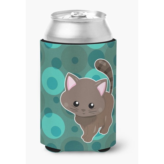 ""Caroline'S Treasures Polkadot Kitten Cat Lata O Abrazabotellas Lata Multicolor""