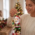 thumbnail image 5 of AMARHH Santa Claus Hanging Ornaments, 3D Flat Plastic Christmas Decorative Pendants, Hanging Decor Holiday Party Gifts for Christmas Tree Decor, 5 of 7