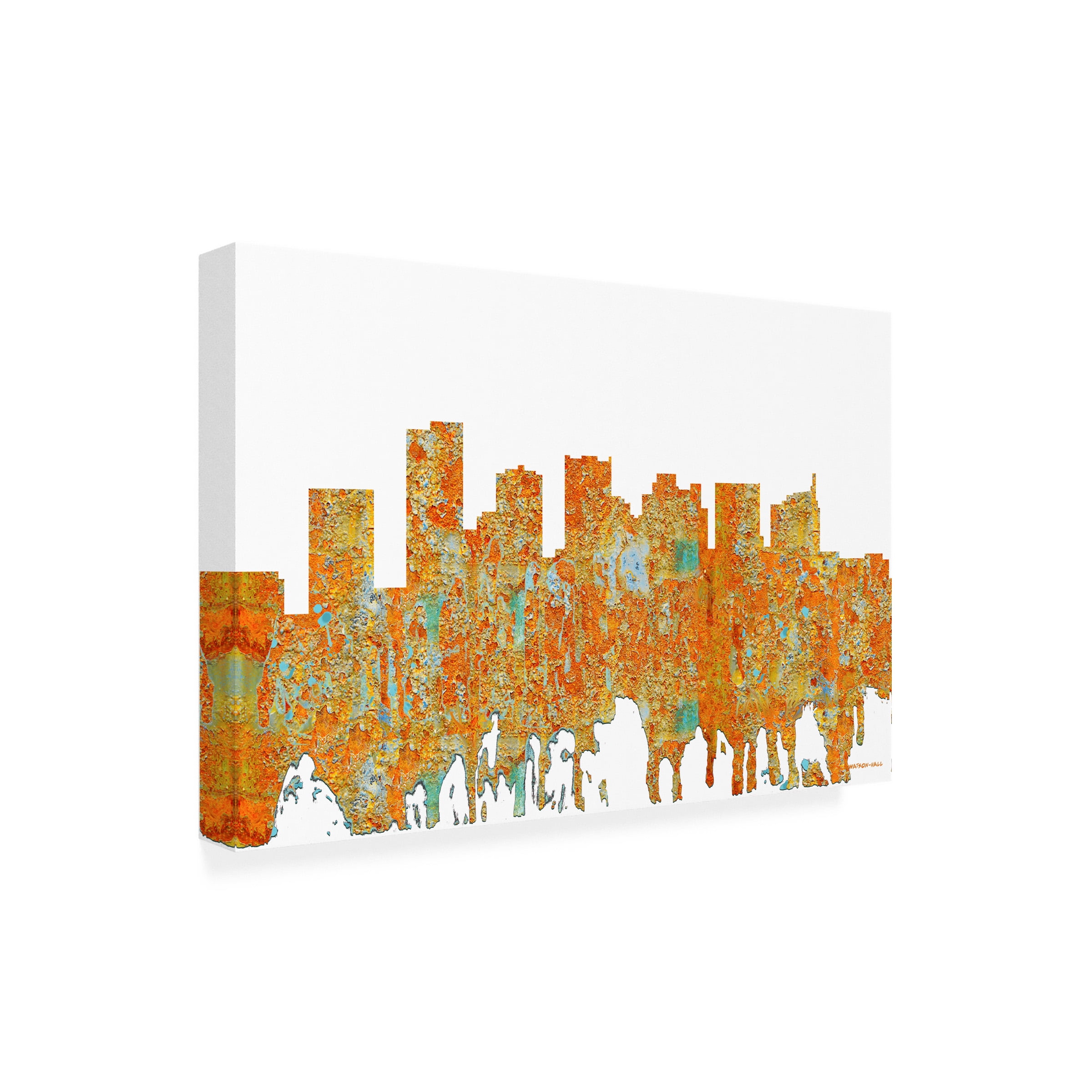 Marlene Watson 'Scottsdale Arizona Skyline Rust' Canvas Art