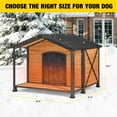 thumbnail image 3 of AIVITUVIN Heated Outdoor Dog House - Weatherproof Insulated Wooden Shelter with Iron Frame, Large Porch for Medium & Large Dogs, Indoor/Outdoor Kennel(XL), 3 of 10