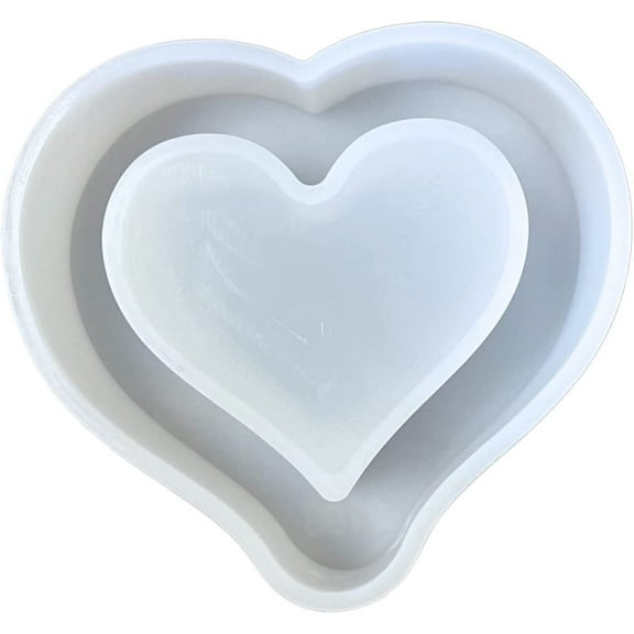 Heart Outline Hollow Empty Center Ring Freshie Silicone Mold 4 x 4 x 1 inches for Scented Aroma Beads Car Candle, Heat Resistant to 450 F Bake Oven Safe Valentines Day Love