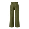 thumbnail image 6 of Mens Cargo Sweatpants with Multiple Pockets Casual Elastic Waist Drawstring Relaxed Fit Fashion Wide Leg Joggers Army Green L, 6 of 7