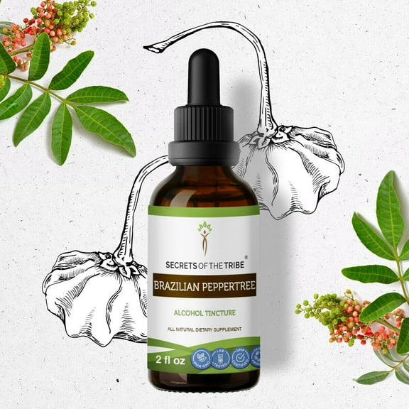 Brazilian Peppertree Tincture Alcohol Extract, Organic Schinus terebinthifolius Strong Tonic Effect 2 oz