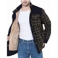 thumbnail image 2 of Chaqueta informal de franela a cuadros con botones y forro polar cálido para exteriores para hombre con bolsillos laterales, 2 of 4