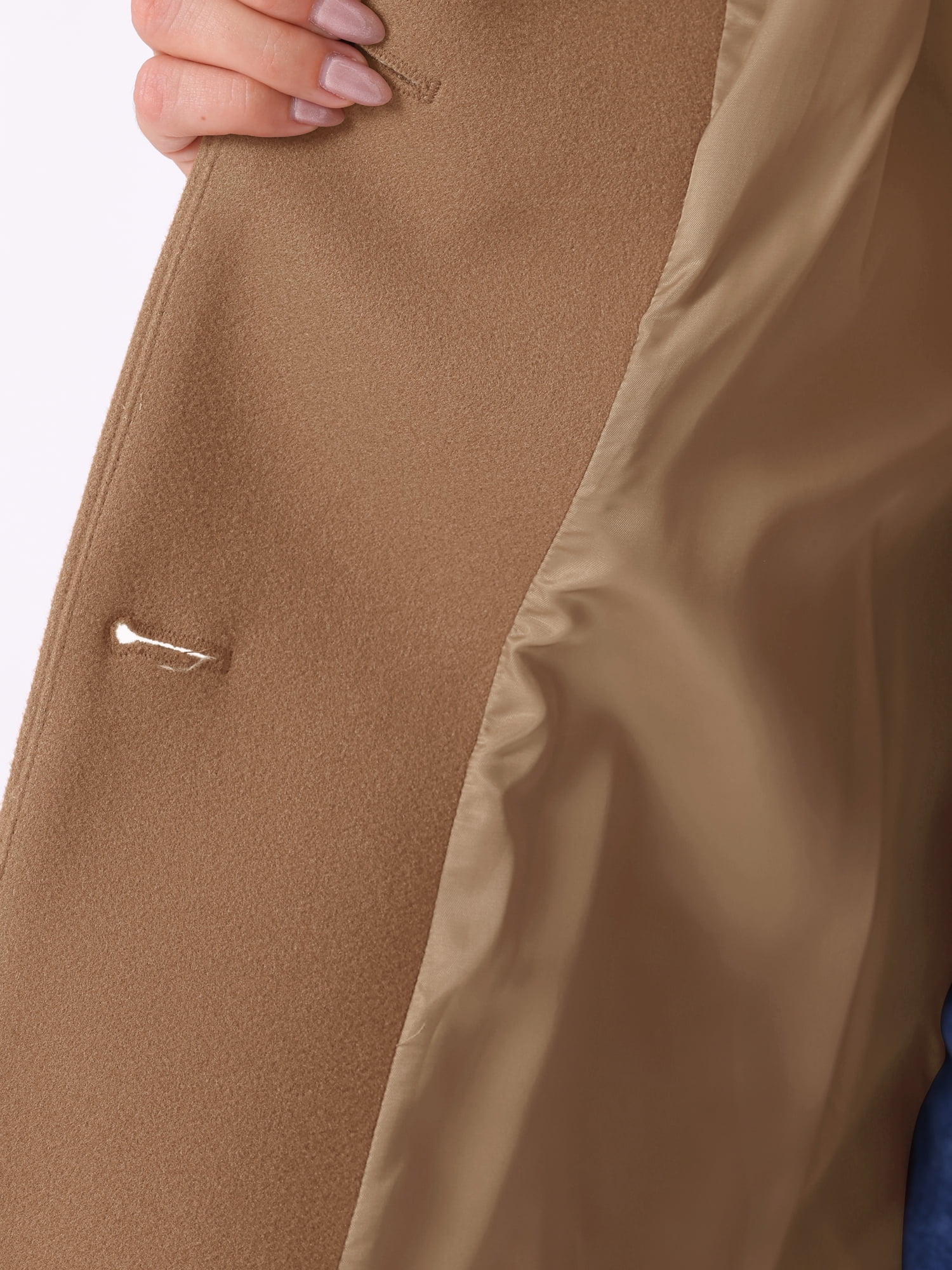 DARING DIVA Women's Plus Size Button Down Single Breasted Peacoat Long Coat 3X Camel