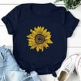 thumbnail image 4 of Aoochasliy Womens Blouses Short Sleeve Plus Size Sunflower Prints Round Neck Dressy T-shirt Shirts, 4 of 5