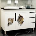 thumbnail image 4 of Adhesivo de gato para pared 3d bonito, baño, inodoro, sala de estar, decoración del hogar, calcomanía de fondo, pegatinas de pared de Pvc, 4 of 5